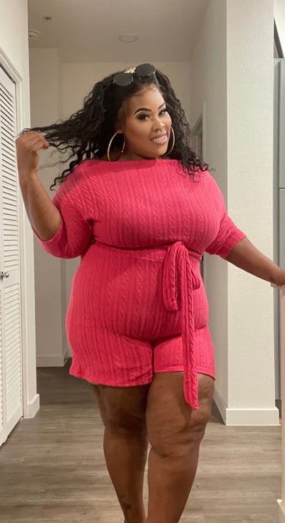 Image of 3PACK PLUS SIZE FUSCHIA SWEATR ROMPER W/BELT