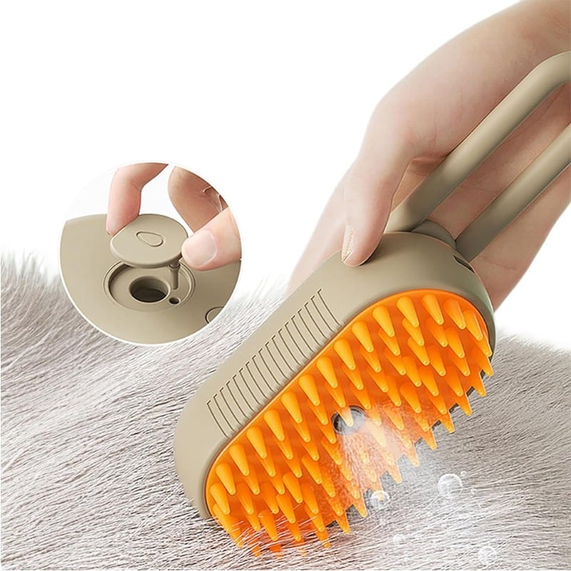 MSL 3-in-1 Steamy Dog Brush with Electric Spray – Cat & Dog Grooming Massager and Steamer Brush