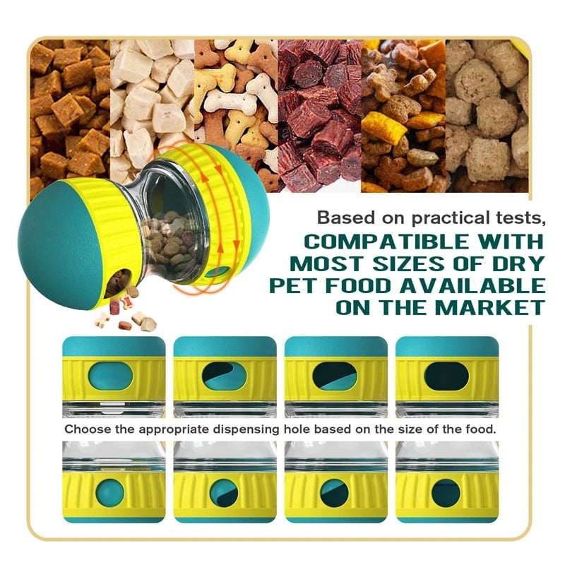 Dog Toy Tumbler Leaky Food Ball Elliptical Track Rolling Ball Slowly Feeding Protects Stomach