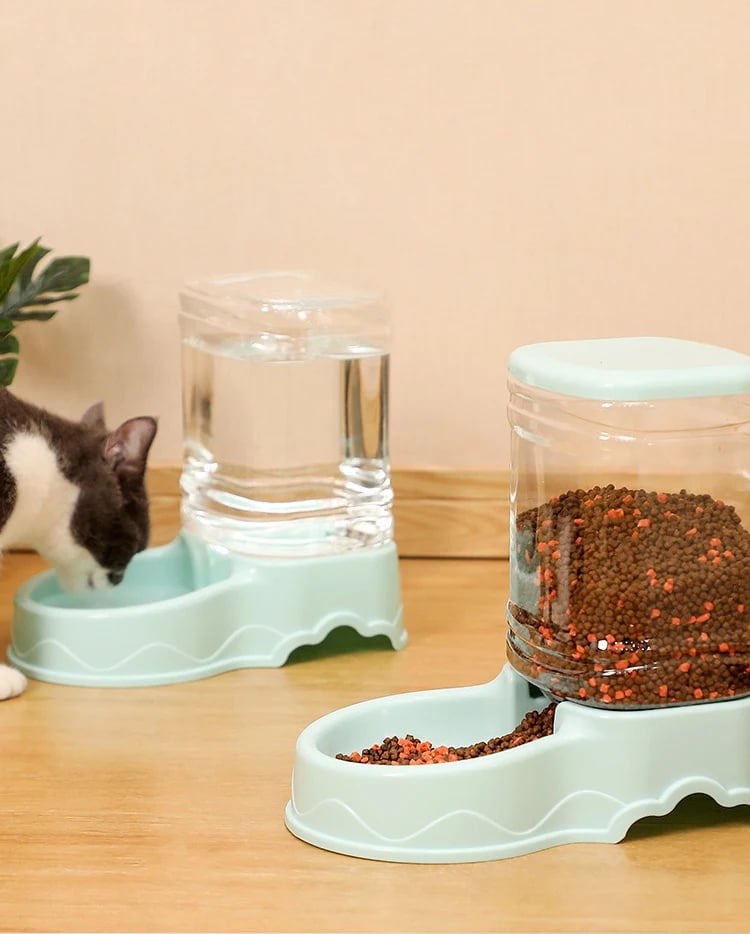 Pet automatic cat drinking bowl cat bowl large capacity dog bowl 3.8L combination food storage