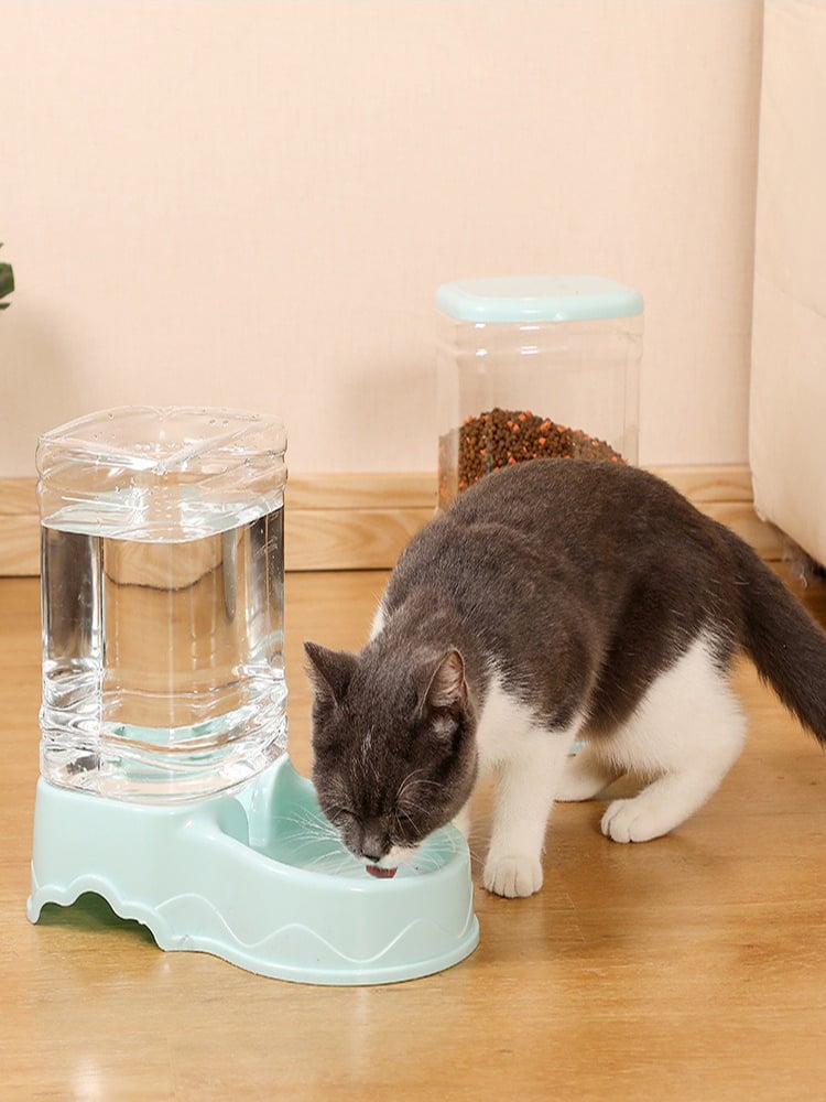 Pet automatic cat drinking bowl cat bowl large capacity dog bowl 3.8L combination food storage