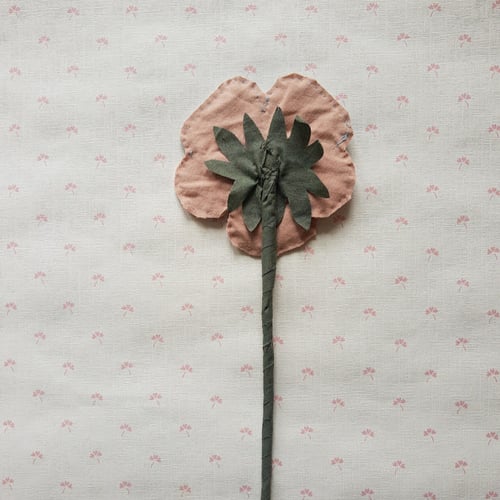 Image of Light Blue and Dusty Rose fabric Pansy