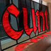 Stained Glass CUNT - dark grey & red