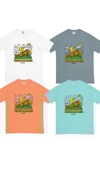 Image 1 of Peace + Happiness (Full color) Unisex garment-dyed heavyweight t-shirt