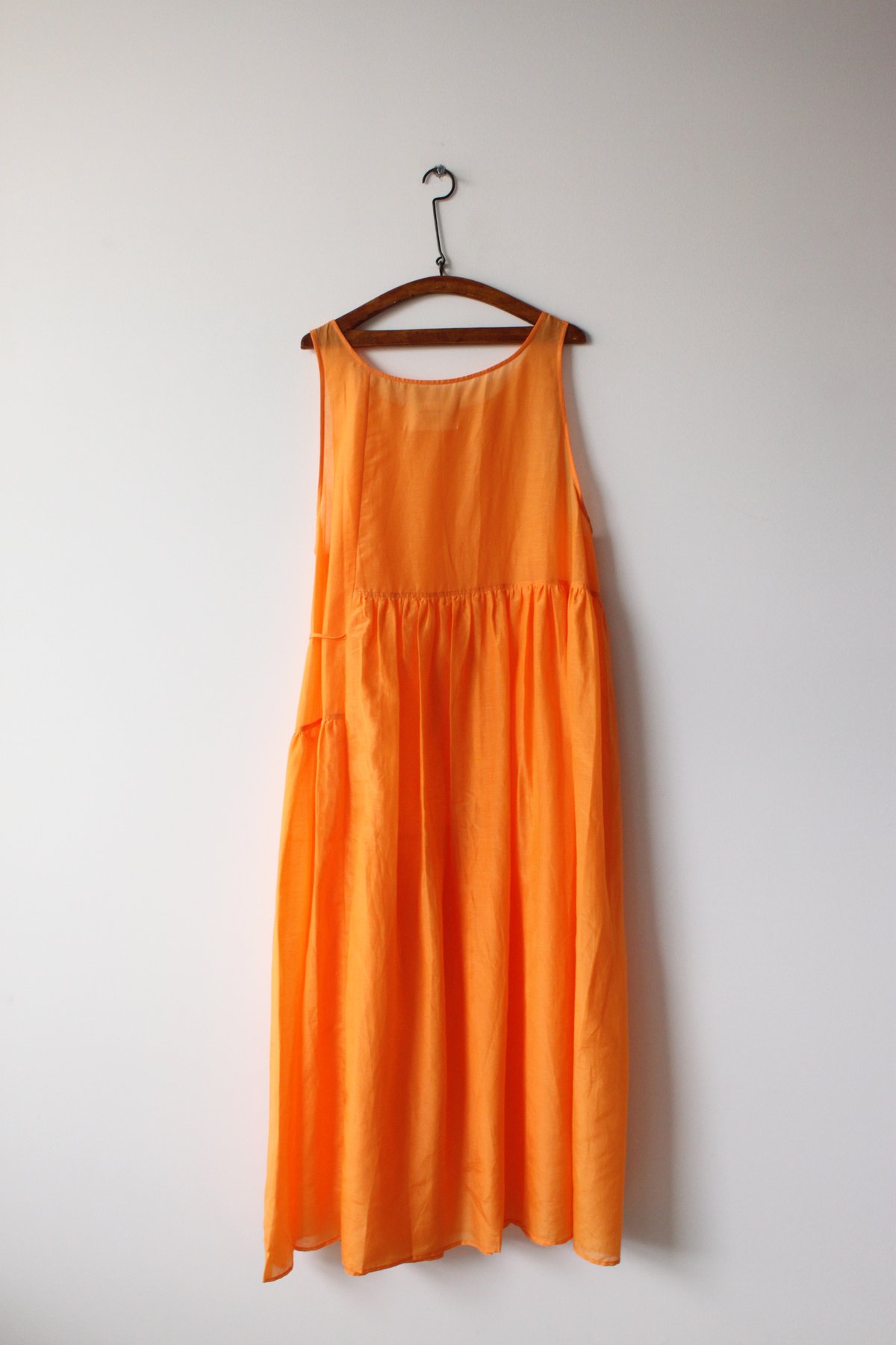 Archive- Cotton silk asymmetric gathered summer dress