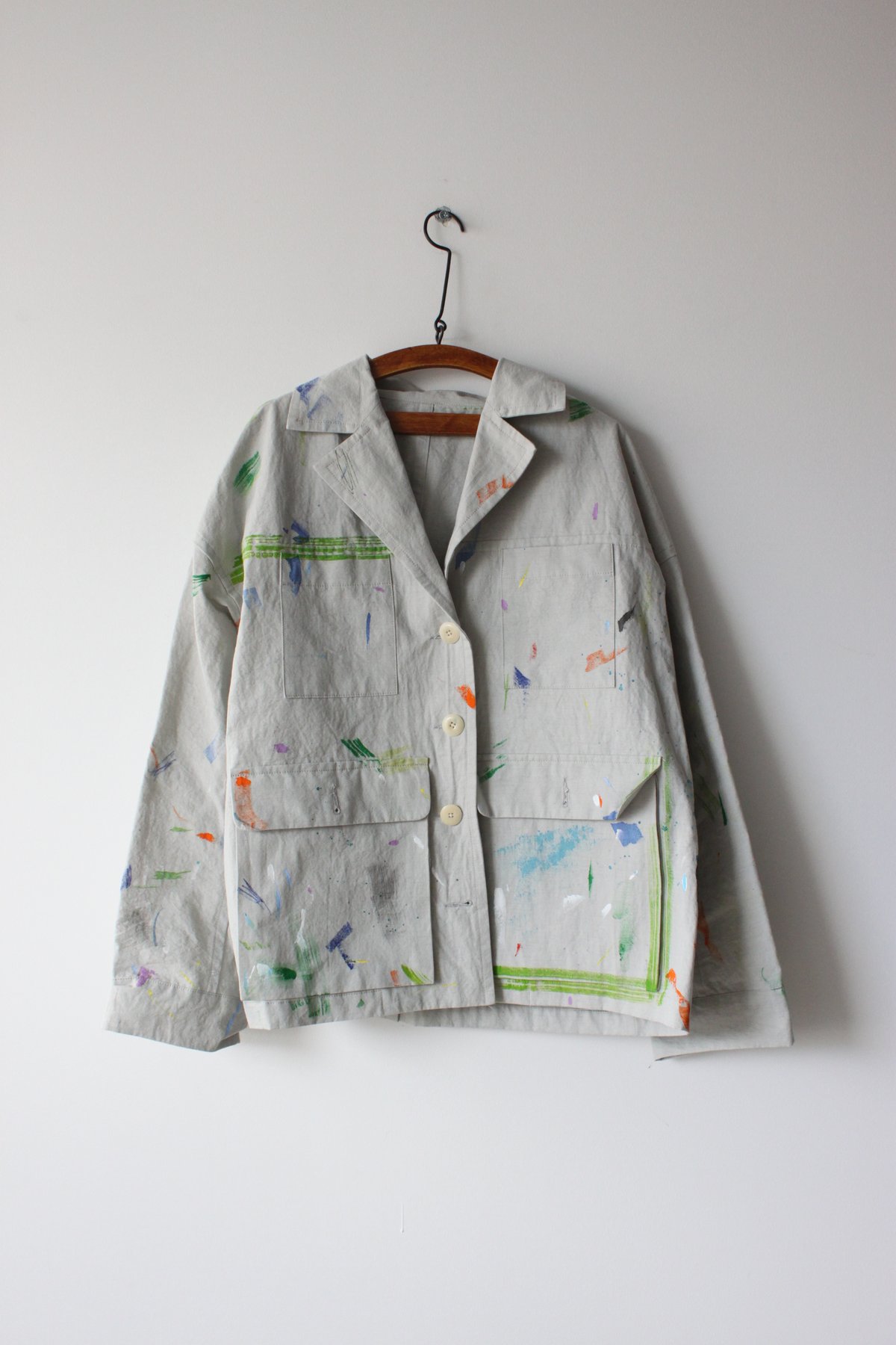 Archive- Hand Painted cotton-linen workwear jacket