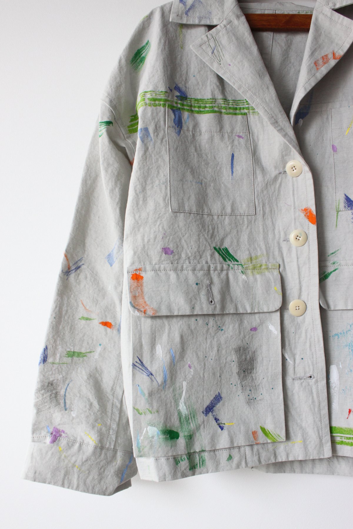 Archive- Hand Painted cotton-linen workwear jacket