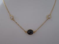 Image 2 of Kate Middleton Princess of Wales Inspired Replikate Oval Sapphire Blue Crystal Necklace