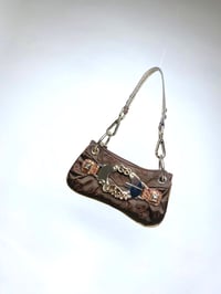 Image 2 of 🎀 ANGEL CAPSULE 🎀 GUESS 2000S MICRO BROWN SATIN POUCH