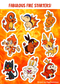 Image 2 of Pokemon Starters || Sticker Sheet