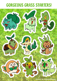 Image 3 of Pokemon Starters || Sticker Sheet