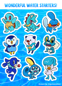 Image 4 of Pokemon Starters || Sticker Sheet