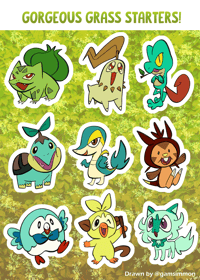 Image 3 of Shiny Pokemon Starters || Sticker Sheet