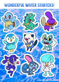 Image 4 of Shiny Pokemon Starters || Sticker Sheet