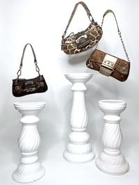 Image 1 of 🎀 ANGEL CAPSULE 🎀 GUESS 2000S CRYSTAL & STUDS ANIMAL PRINT POUCH