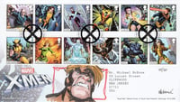 Royal Mail: X-Men First Day Cover (w/ SABRETOOTH Sketch and Stamp Set) 45/50