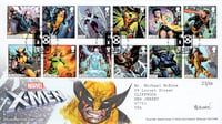 Royal Mail: X-Men First Day Cover (w/ WOLVERINE Sketch and Stamp Set) 33/50