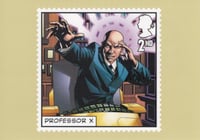 Image 2 of Royal Mail: X-Men Postcard (PROFESSOR XAVIER) with Original CYCLOPS Sketch