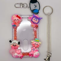 Image 2 of Kirby (Sanrio) Decoden Photocard/Badge Holder Keychain