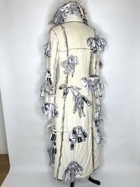 Image 9 of 🎀 ANGEL CAPSULE 🎀 UNIQUE PIECE VINTAGE FAKE FUR COAT CUSTOMIZED WITH GAZETTE PRINT BOWS