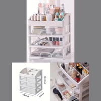 Makeup Organizer with 3 Drawers, Cosmetic Display Cases, Makeup Storage Box (3 Drawers) (white)