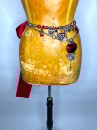 Image 2 of 🎀 ANGEL CAPSULE 🎀 UNIQUE PIECE HANDMADE UPCYCLED RED SATIN BELT OR NECKLACE