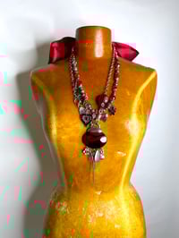 Image 4 of 🎀 ANGEL CAPSULE 🎀 UNIQUE PIECE HANDMADE UPCYCLED RED SATIN BELT OR NECKLACE