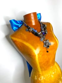 Image 5 of 🎀 ANGEL CAPSULE 🎀 UNIQUE PIECE 🎀 HANDMADE UPCYCLED BLUE SATIN BELT OR NECKLACE