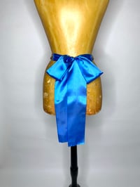 Image 3 of 🎀 ANGEL CAPSULE 🎀 UNIQUE PIECE 🎀 HANDMADE UPCYCLED BLUE SATIN BELT OR NECKLACE