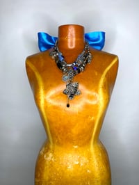 Image 4 of 🎀 ANGEL CAPSULE 🎀 UNIQUE PIECE 🎀 HANDMADE UPCYCLED BLUE SATIN BELT OR NECKLACE