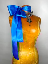 Image 9 of 🎀 ANGEL CAPSULE 🎀 UNIQUE PIECE 🎀 HANDMADE UPCYCLED BLUE SATIN BELT OR NECKLACE