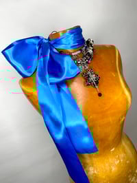 Image 8 of 🎀 ANGEL CAPSULE 🎀 UNIQUE PIECE 🎀 HANDMADE UPCYCLED BLUE SATIN BELT OR NECKLACE