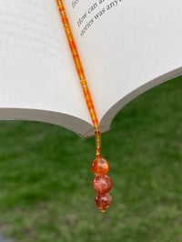 Image 1 of Gem Grade Sunstone Gemstone Bookmark, Beaded Gemstone Bookmark