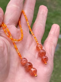 Image 3 of Gem Grade Sunstone Gemstone Bookmark, Beaded Gemstone Bookmark