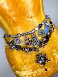 Image 1 of 🎀 ANGEL CAPSULE 🎀 UNIQUE PIECE 🎀 HANDMADE UPCYCLED BLUE SATIN BELT OR NECKLACE