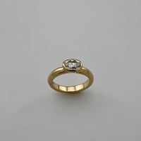 Image 1 of OVAL MOISSANITE 10K SOLID GOLD Engagement Ring