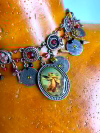 Image 1 of 🎀 ANGEL CAPSULE 🎀 VINTAGE ANGEL PAINTING CHARMS CHOKER