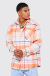 OVERSIZED CHECK GRAPHIC OVERSHIRT