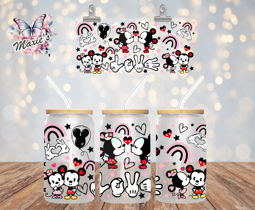 Image of Lovely Mouse Couple Graphic 16oz. UVDTF Cup Wrap