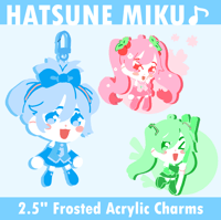 Image 1 of Hatsune Miku Frosted Acrylic Charms