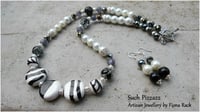 Black & White Classic, Necklace & Earring Set.