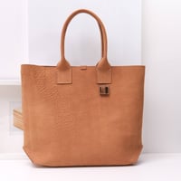 Image 1 of Large Tote in textured camel