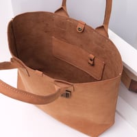 Image 4 of Large Tote in textured camel