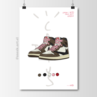 Image 1 of Sneaker Poster Jordan 1 Retro OG High x Travis Scott Print