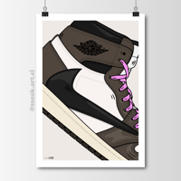 Image 1 of Sneaker Poster Jordan 1 Retro OG High x Travis Scott Version 2 Print