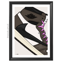 Image 2 of Sneaker Poster Jordan 1 Retro OG High x Travis Scott Version 2 Print