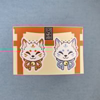 [ANIMALS] Red and Blue Kitsune - Vinyl Sticker Sheet