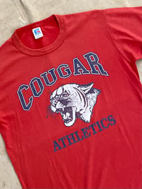 Image 6 of 80s COUGAR ATHLETICS FADED RED T-SHIRT