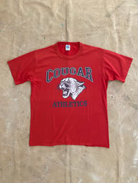 Image 2 of 80s COUGAR ATHLETICS FADED RED T-SHIRT