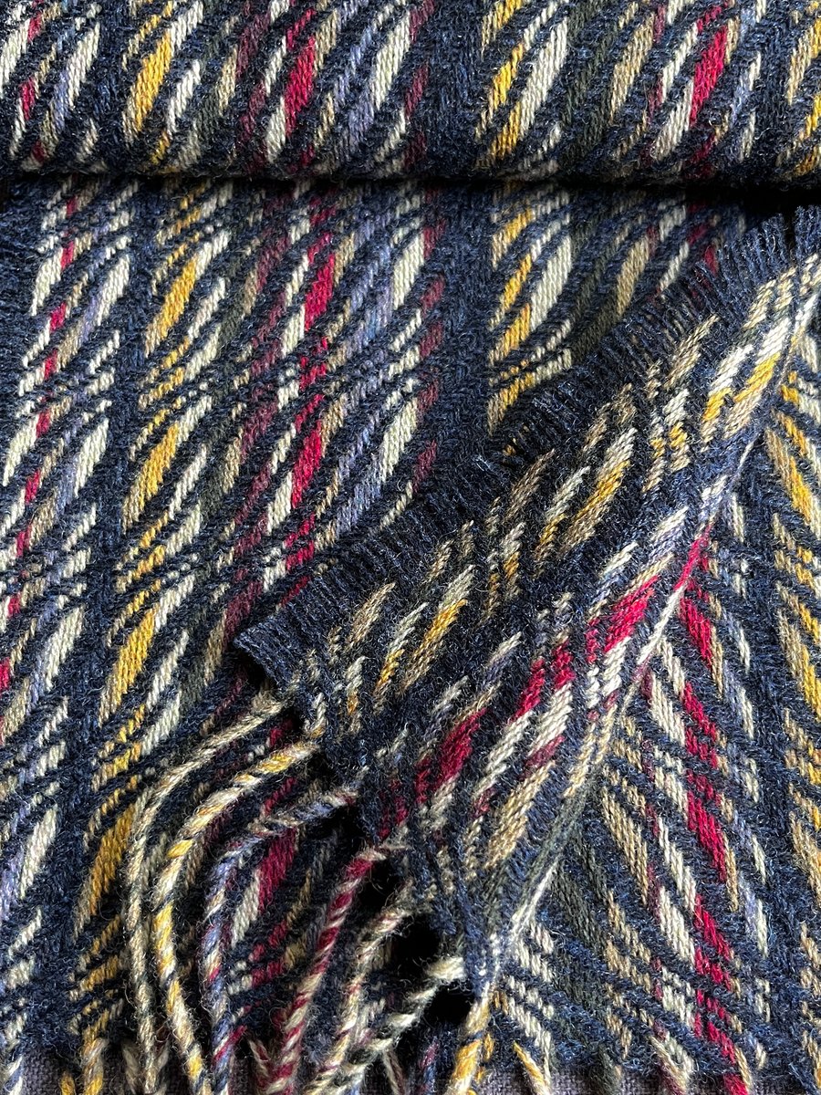 Image of Mulberry & Navy Narrow Scarf